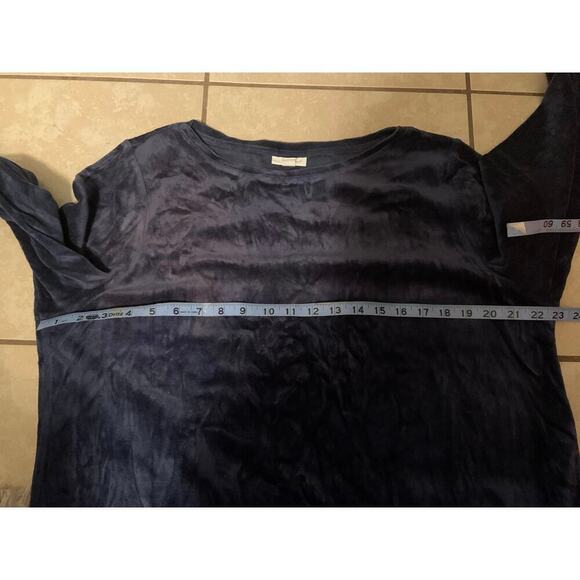 Pure Jill Blue Tunic Shirt Women XL Velvet Fairy Lagenlook Cottage Grandma Core - Picture 4 of 11